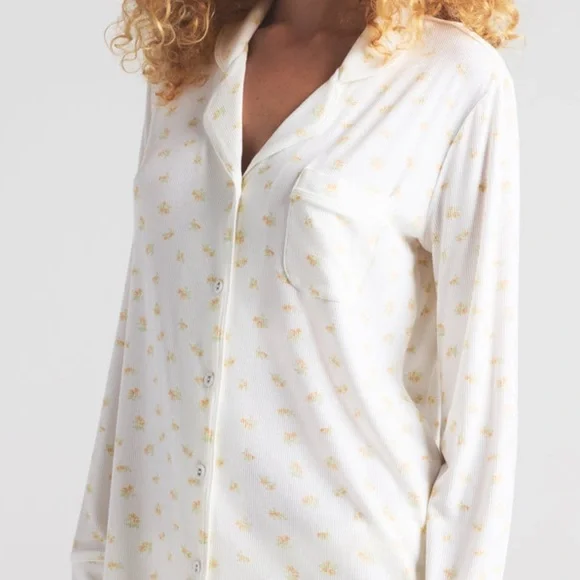 SKIMS NWT Soft Lounge Sleep Top - Marble Garden Print - Picture 3 of 5